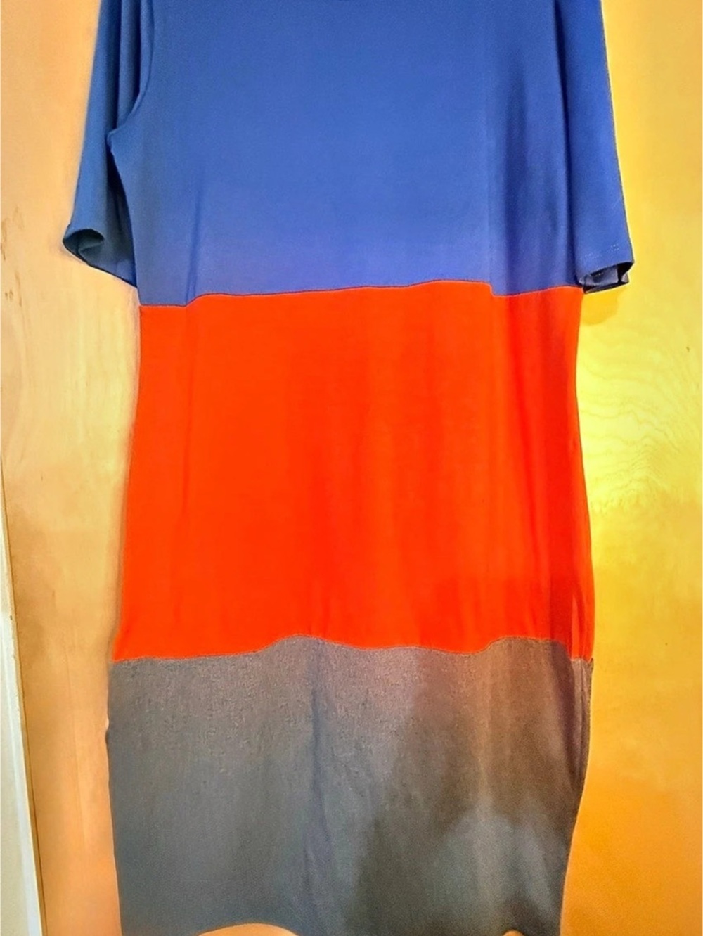LuLaRoe Color Block Midi Dress Blue & Red Size large